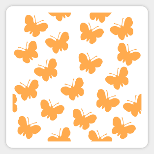 Orange and white butterfly print 2 Sticker